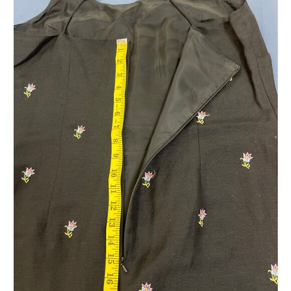 Kenar Halterneck Embroidered Maxi Dress with a Slit on the Left Side Black Sz 16 - Picture 11 of 12